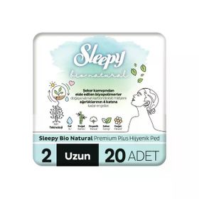 Sleepy 1 Bio Natural Premium Plus 20'lı Uzun Hijyenik Ped