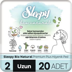 Sleepy 1 Bio Natural Premium Plus 20'lı Uzun Hijyenik Ped