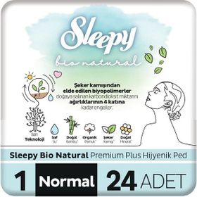 Sleepy 1 Bio Natural Premium Plus Normal 24'lı Hijyenik Ped