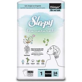 Sleepy 1 Bio Natural Premium Plus Normal 24'lı Hijyenik Ped