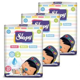 Sleepy 10'lu 60x90 3 Adet Bebek Bakım Örtüsü