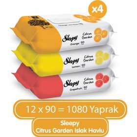 Sleepy 12x90'lı Citrus Garden Islak Bebek Havlusu