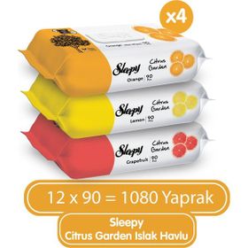 Sleepy 12x90'lı Citrus Garden Islak Bebek Havlusu