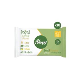 Sleepy 15'li Doğal Organik Pamuklu Cep Mendilli (10 adet)