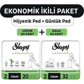 Sleepy 20'li Natural Ultra Uzun+32'li Uzun Günlük Ped