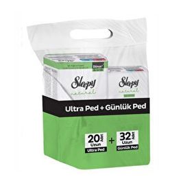 Sleepy 20'li Natural Ultra Uzun+32'li Uzun Günlük Ped
