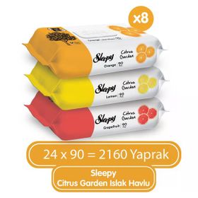 Sleepy 24x90'lı Citrus Garden Islak Bebek Havlusu