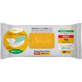 Sleepy 30'lu Kireç Sökücü + 30'lu Yağ Çözücü Yüzey Temizleme Havlusu