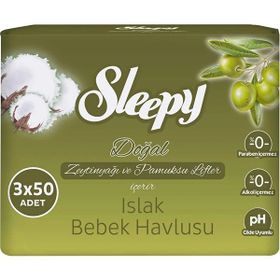Sleepy 3x50 Adet Zeytinyağlı Islak Mendil