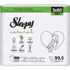 Sleepy 3x60'lı Natural Yenidoğan Islak Havlu