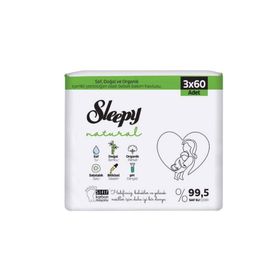 Sleepy 3x60'lı Natural Yenidoğan Islak Havlu