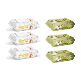 Sleepy 3x90'lı Sensitive + 3x90'lı Zeytinyağlı Islak Havlu