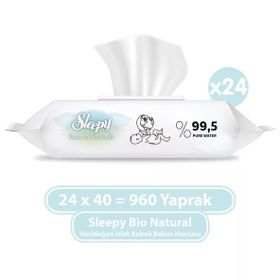 Sleepy 40 Yaprak Bio Natural Islak Havlu (3 adet)