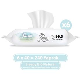 Sleepy 40 Yaprak Bio Natural Islak Havlu (3 adet)