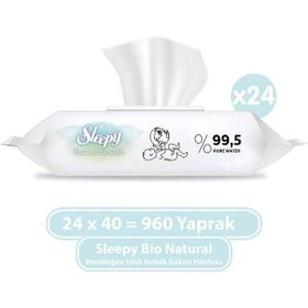 Sleepy 40 Yaprak Bio Natural Islak Havlu (3 adet)