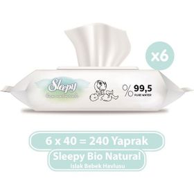 Sleepy 40 Yaprak Bio Natural Islak Havlu (3 adet)