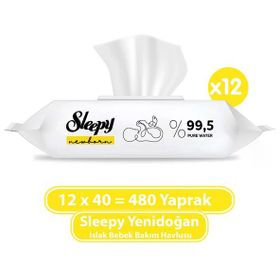Sleepy 40'lı Yenidoğan Islak Bebek Havlusu (6 adet)