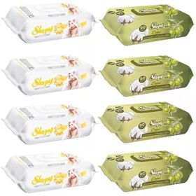 Sleepy 4x90'lı Sensitive + 4x90'lı Zeytinyağlı Islak Havlu