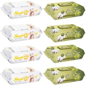 Sleepy 4x90'lı Sensitive + 4x90'lı Zeytinyağlı Islak Havlu