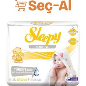 Sleepy 50'li Doğal Organik Pamuklu Islak Havlu (3 adet)