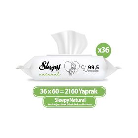Sleepy 60'lı Natural Yenidoğan Islak Havlu Mendil (9 adet)