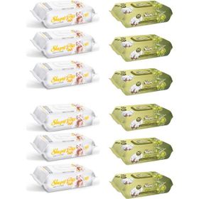 Sleepy 6x90'lı Sensitive + 6x90'lı Zeytinyağlı Islak Havlu