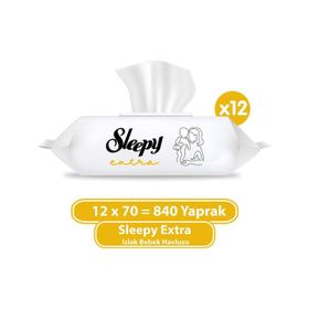 Sleepy 70'li Extra Islak Bebek Havlusu (3 adet)