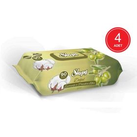 Sleepy 90 Yaprak x 4 Islak Mendil Zeytinyağı Ve Pamuksu Lifler