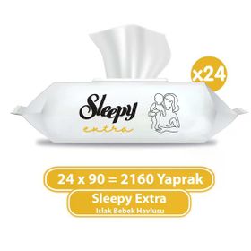 Sleepy 90'lı Extra Islak Bebek Havlusu (12 adet)