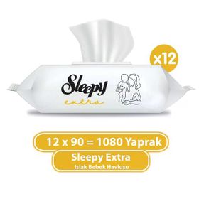 Sleepy 90'lı Extra Islak Bebek Havlusu (12 adet)