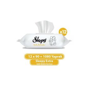 Sleepy 90'lı Extra Islak Bebek Havlusu (12 adet)