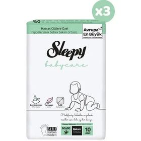 Sleepy Babycare 3x10 Adet Bebek Bakım Örtüsü