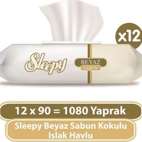 Sleepy Beyaz Sabun Kokulu 90x12'li 1080 Yaprak Islak Mendil