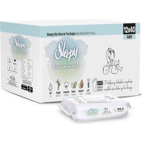 Sleepy Bio Natural 12x40 Yaprak Yeni Doğan Islak Mendil