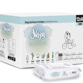 Sleepy Bio Natural 12x40 Yaprak Yeni Doğan Islak Mendil