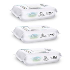 Sleepy Bio Natural 3x40 Yaprak Islak Havlu