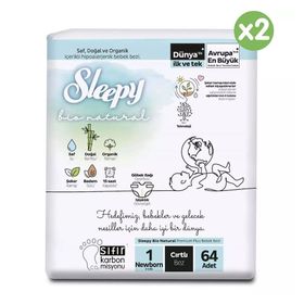 Sleepy Bio Natural No:1 Yenidoğan 128 Adet Bebek Bezi
