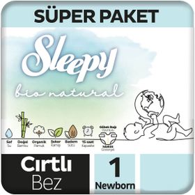 Sleepy Bio Natural No:1 Yenidoğan 250 Adet Bebek Bezi
