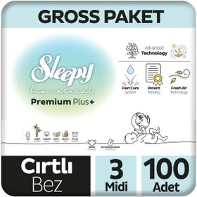 Sleepy Bio Natural No:3 Midi 100 Adet Bebek Bezi