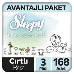 Sleepy Bio Natural No:3 Midi 168 Adet Bebek Bezi