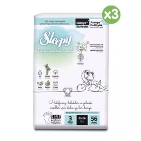 Sleepy Bio Natural No:3 Midi 168 Adet Bebek Bezi