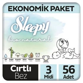 Sleepy Bio Natural No:3 Midi 56 Adet Bebek Bezi