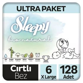 Sleepy Bio Natural No:6 XLarge 128 Adet Bebek Bezi