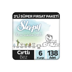 Sleepy Bio Natural No:6 XLarge 138 Adet Bebek Bezi