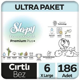 Sleepy Bio Natural No:6 XLarge 186 Adet Bebek Bezi