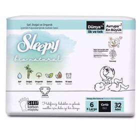 Sleepy Bio Natural No:6 XLarge 32 Adet Bebek Bezi