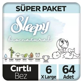 Sleepy Bio Natural No:6 XLarge 64 Adet Bebek Bezi