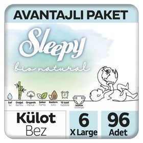Sleepy Bio Natural No:6 XLarge 96 Adet Külot Bebek Bezi