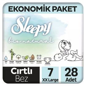 Sleepy Bio Natural No:7 XXLarge 28 Adet Bebek Bezi
