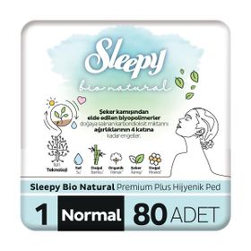 Sleepy Bio Natural Premium Plus 1 Normal 80'li Hijyenik Ped